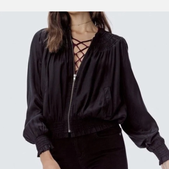 LOVE STITCH NWT  EMBROIDERED FLORAL BOMBER JACKET - Picture 2 of 9